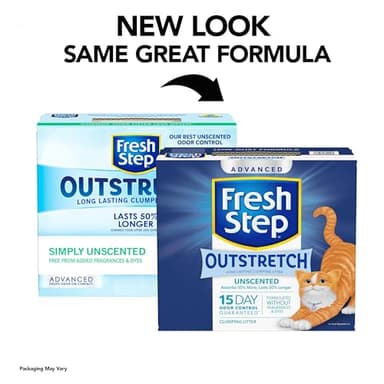 Fresh Step Outstretch Advanced Long Lasting Clumping Litter Simply Unscented, Activated Charcoal Litter Lasts 50% Longer, 32 lbs. (2 x 16 lb. Box) - Image 2