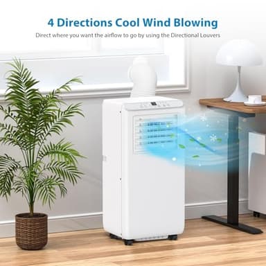 Portable Air Conditioners 10,000 BTU, Quiet Operation with Remote Control, Cools Rooms Up to 450 Sq. Ft, Portable AC Unit for Office Dorm Rooms, White - Image 2
