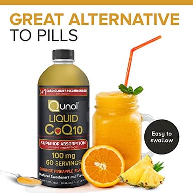 Qunol Liquid CoQ10 100mg, Superior Absorption Natural Supplement Form of Coenzyme Q10, Antioxidant for Heart Health, Orange Pineapple Flavored, 60 Servings, 20.3 oz Bottle - Image 2
