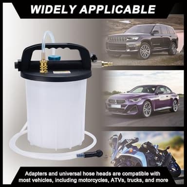 KOOPOOL 3L Vacuum Brake Bleeder Kit, Pneumatic Brake Fluid & Clutch Bleeding Extractor with 1L Refilling Bottle - Image 2