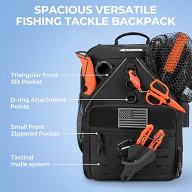 KastKing KarryAll Fishing Tackle Backpack with Rod Holder 4 Tackle Boxes,40/26L Tackle Bag Storage Fishing Gear and Equipment,Black,Medium - Image 4