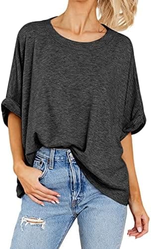 Women Oversized T-Shirt Summer Casual Short Sleeve Loose Tee Tops - Image 2