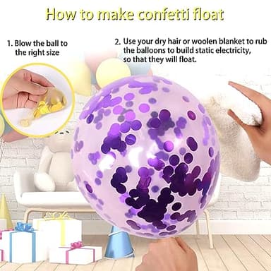YinQin 63 PCS Purple Gold Happy Birthday Party Balloons Set with Photo Backgrounds Backdrops Banner Cloth Confetti Balloon Purple Golden Happy Birthday Party Supplies Decorations for Girl Women - Image 10