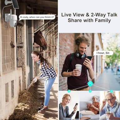 4G LTE Cellular Security Camera No Internet Needed, Solar No wifi Security Camera Outdoor Wireless With SIM Card Jobsite, 2K Color Night Version, 360 Live View, Motion Detection, 2-Way Audio - Image 7