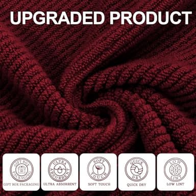 VOOVA & MOVAS Burgundy Towel Set - 100% Cotton | Lightweight | Soft | Quick Dry, 6 Piece Towel Set,2 Large Bath 30"x56", 2 Hand 18"x28", 2 Washcloths 13"x13", Towels Gift Set, Red Towels - Image 2