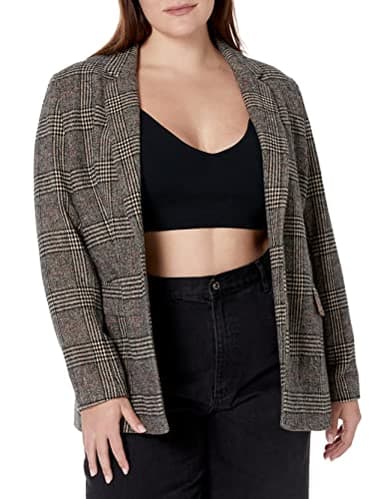 The Drop Women's Blake Long Blazer, Plaid, Medium - Image 4