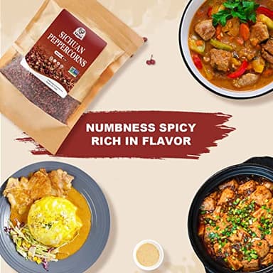 52USA Sichuan Peppercorn, Szechuan Peppercorns(4OZ), Authentic Szechuan Red Peppercorn, Less Seeds, Strong Flavor, Whole Sichuan Red Peppercorns, Tingly Numbness, Key for Mapo Tofu and Sichuan Dishes - Image 3