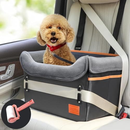 Dog Car Seat - Small Dogs Waterproof Booster Clip-on Harness and Thick Memory Foam Padding Pet Travel Bed Small Dog Car Seat Cover (Black, Small) - Image 1