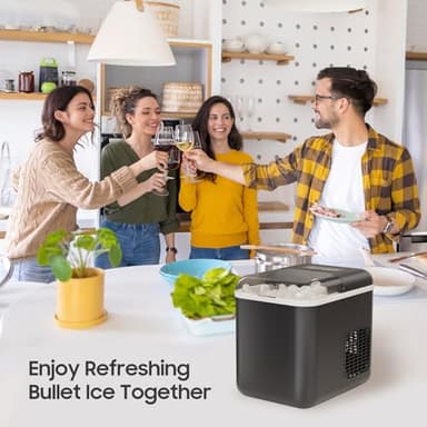 CSIHOP Countertop Ice Maker, Portable Countertop Ice Maker with App & Voice Control, 9 Bullet Ice Cubes in 6 Mins, 26Lbs/24H Self-Cleaning, Compact Ice Machine for Home Kitchen Office - Image 7