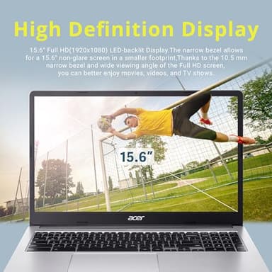 acer Chromebook 315 15.6" FHD Laptop, Intel Celeron N4500, 4GB LPDDR4 RAM, 224GB Storage(64GB eMMC+160GB Docking Station Set), Intel UHD Graphics, HD Webcam, Wi-Fi 6, Chrome OS, Silver - Image 4