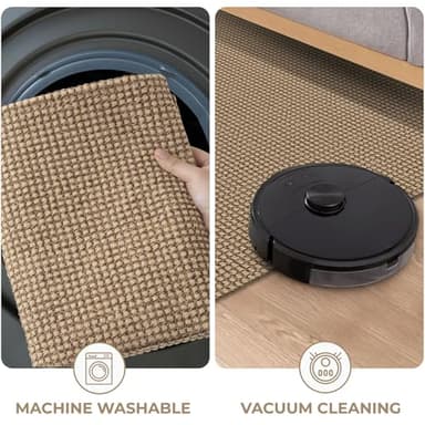 KOZYFLY Long Runners for Hallways 3x12 ft Washable Kitchen Runner Non Slip Rubber Backed Hallway Rugs Cotton Entryway Runner Rug Floor Carpet for Indoor Hall, Backdoor, Kitchen, Tan/Orange/Brown - Image 7