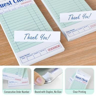 DGBDPACK 6 Guest Checks for Servers, Server Note Pads, Waiter Checkbook, Waitress Notepad for Restaurants, 50 Sheets/Pack, 300 Total Tickets,Thin Paper Checks - Image 8
