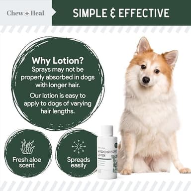 Chew + Heal Labs Hydrocortisone Lotion for Dogs - 4 oz Anti Itch Cream for Irritated Skin, Flea Bites, Itching, and More - Made in The USA - Image 4