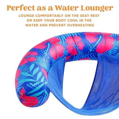 SLOOSH Pool Floats Chairs Adult,2 Packs Inflatable Noodle Chair with Sling Soft Fabric,Floating Pool Float Lounge Water Swimming Floaties for Party Summer Water Fun（Flower Leaves） - Image 3