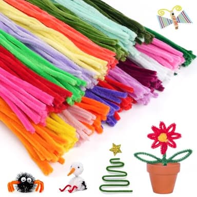 300 PCS Pipe Cleaners, Multi-Color Chenille Stems, Pipe Cleaners Craft, 20 Assorted Colors Pipecleaners for Art and Craft Supplies DIY Projects (12 inch x 6 mm) - Image 1