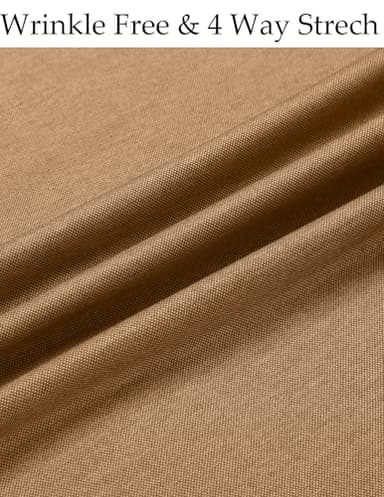 COOFANDY Men's Business Casual Shirt Long Sleeve Button Down Relaxed Fit Shirt Light Brown - Image 4