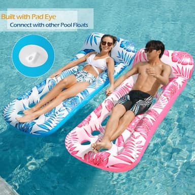 Jasonwell Inflatable Pool Float Lounge - 2 Pack Floaties Rafts for Adults Floating Lounger Sun Tanning Floats Cool Water Floaty Swimming Lake Beach Party Toys - Image 4