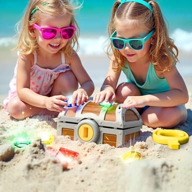 Pool Wave Kids Diving Pool Toy, Large Treasure Chest Water Dive Game W/Keys Gems Fish, Toddler Outdoor Swimming Treasure Box Playset, Fun Summer Swim Party Gifts 3 4 5 6 7 8 10 12 Year Old Boy Girl - Image 6