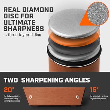 The Original Tumbler Rolling Knife Sharpener™ – Easy Manual Sharpener for Kitchen, Outdoor & Utility Knives – 15° & 20° Angle Guides - Image 3