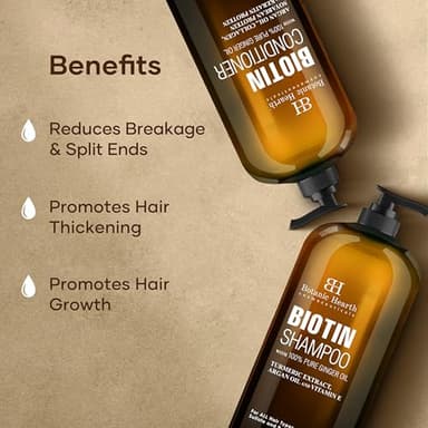 Botanic Hearth Biotin Shampoo and Conditioner Set - with Ginger Oil & Keratin for Hair Loss and Thinning Hair for Men and Women - Sulfate Free, 16 fl oz each - Image 7