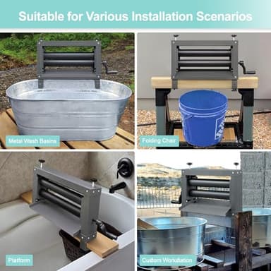 Upgraded Clothes Wringer, Hand Crank Laundry Wringer Washer Removes 95% Water, Suitable for Car Washing, Camping, RV Trips - Image 5