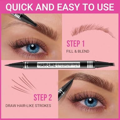 iMethod Eyebrow Pen - Eyebrow Pencil Magical 2-in-1 Eye Brow Pencils for Women with 4-Fork-Tip & Precise Brush-Tip for Natural Hair-Like Brows, Last All-Day, with Eyebrow Spoolie Brush, Black Brown - Image 6