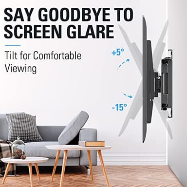 Mounting Dream TV Wall Mount for Most 32-65 Inch TV, Full Motion TV Mount with Dual Arms, Wall Mount Bracket with Swivel and Tilt, Fits 16", 18", 24" Studs, Max VESA 400x400mm, 99 LBS, MD2380-24K - Image 4