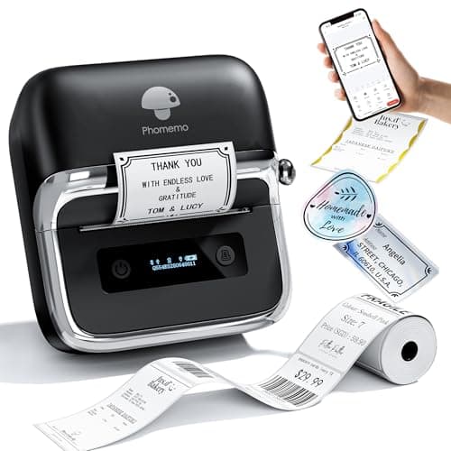 Phomemo M250 3 Inch Label Maker Machine with Tape, 2025 Upgrade Portable Barcode Label Printer for Business, Home, Logo Label, Thermal Address Label Maker with 100 Labels, 40x30mm - Image 1