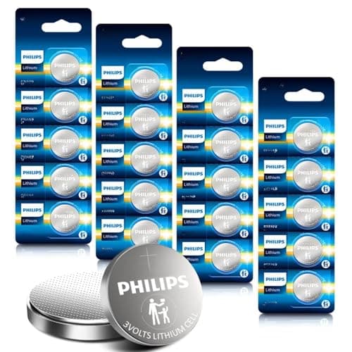 PHILIPS CR2450 Battery 20 Pack, 3v Lithium Coin Cell Batteries Long-Lasting CR 2450 Battery 10-Year in Storage