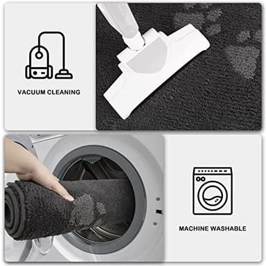 PURRUGS Dirt Trapping Door Mat 32" x 47", Non-Skid/Slip Machine Washable Microfiber Entrance Rug, Shoes Scraper, Dog Doormat, Super Absorbent Floor Mat for Muddy Wet Shoes and Paws, Charcoal - Image 7