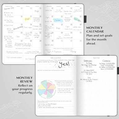 Legend Planner – Weekly & Monthly Life Planner to Hit Your Goals & Live Happier. Organizer Notebook & Productivity Journal. A5 (Black) - Image 6
