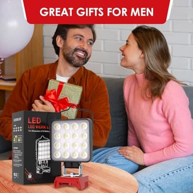 76W 10000LM LED Work Light for Milwaukee M18 18V Battery, Upgraded Cordless LED Work Light with USB and Type-C Charging Port, Low Voltage Protection, Outdoor Lighting (Battery Not Included) - Image 7