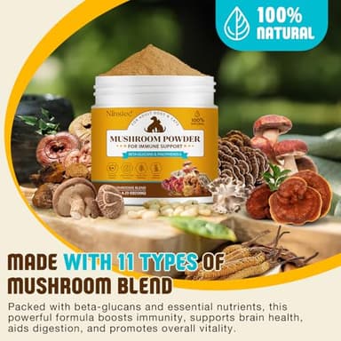 Mushroom Supplement Powder for Dogs & Cats, Turkey Tail Mushroom for Pets, Lipoma for Cats, 11 Organic Mushroom Complex, Partner Guard for Dogs Lumps and Bumps - Image 2
