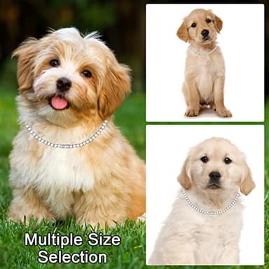 Dog Collar Cuban Diamond Dog Chain 4 mm Width Pet Cuban Chain for for Small Medium Large Dogs - Image 2