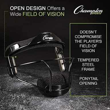 Champion Sports Steel Softball Face Mask - Classic Fielders Masks for Youth - Durable Head Guards - Premium Sports Accessories for Indoors and Outdoors - Purple - Image 4