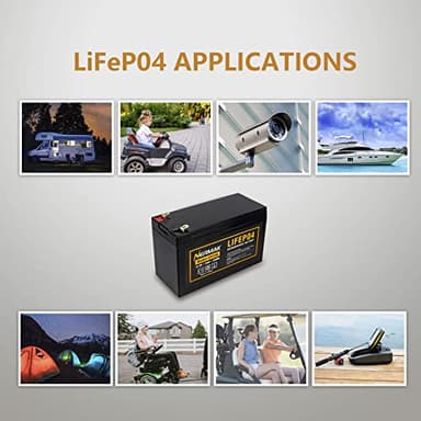 Nermak 2 Pack 12V 10Ah Lithium Ion LiFePO4 Deep Cycle Battery, 2000+ Cycles Rechargeable Battery for Solar/Wind Power, Scooters, Lighting, Power Wheels, Fish Finder Built-in 10A BMS - Image 6
