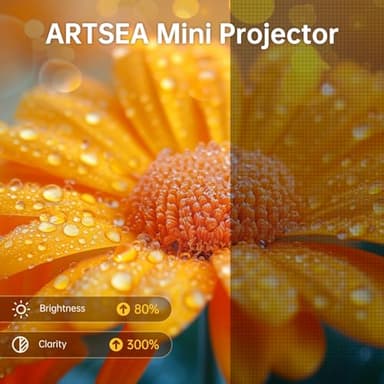 ARTSEA Mini Portable Projector for iPhone - HD 1080P Support Pico Movie Projector to Watch Cartoon, Phone Projector Compatible with HDMI, USB, TV Stick, Laptop, iOS and Android - Image 6