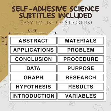 Trifold Poster Board 36" x 48" White Presentation Board - Self-Adhesive Science Subtitles Included - Science Fair Display Boards, for School, Fun Projects and Business Presentations - by Emraw - Image 2