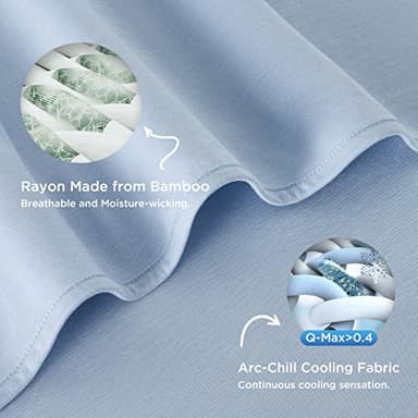Bedsure Blue Cooling Blanket for Hot Sleepers - Summer Cold Throw Blanket for Bed, Arc-Chill Lightweight Summer Bedding, Cool Thin Ice Cold Cooled Throws with Rayon Derived from Bamboo, 50x70 - Image 3