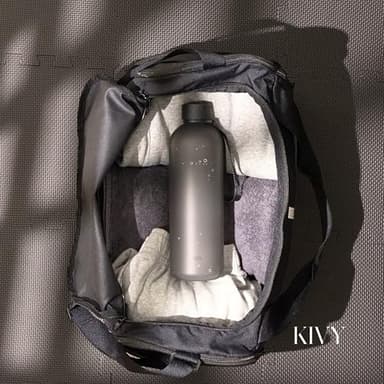 KIVY Large Water Bottle 50oz [Lightweight & Shatterproof] Fits Backpack & Cupholder for Travel, Sports, School - Black water bottle no straw - 1.5 Liter water bottles - 50oz Water bottle - Image 2