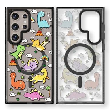 Rosarnnah Magnetic for Samsung Galaxy S24 Ultra Magsafe Case Cute Aesthetic - Durable Shockproof 6.6 ft Drop Impact Phone Case Cover with Funny Fashion Baby Dinosaur Design 6.8" Black - Image 1