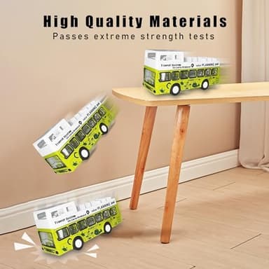 KIDAMI Die Cast Metal Toy Cars Buses Set, 1:64 Scale Double Decker City Bus Vehicles, Pull Back Cars with Openable Doors for Toddlers Boys Girls Birthday Gift - Image 6