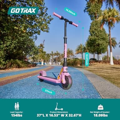 Gotrax GKS Lumios Electric Scooter for Kids 6-12, Thumb-button control, 150W Motor and 6" LED Front Wheel Kick Scooter, Up to 6.25 Miles and 7.5mph, UL Certified Kids Electric Scooter Pink - Image 7