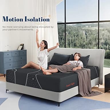 Sweetnight Queen Mattress, 12 Inch Gel Memory Foam Mattress in a Box, Plush Comfort Queen Size Mattress for Motion Isolation & Pressure Relief, Gray, Starry Night Grey - Image 5
