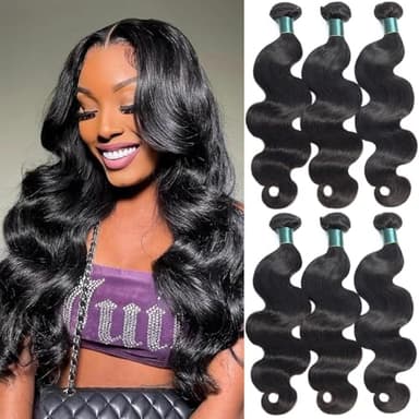 Superfect Brazilian Human Hair Bundles 18 20 22 Inch Body Wave 12A Grade 100% Unprocessed Virgin Hair Weave 3 Bundle Natural Black Hair Extensions - Image 2