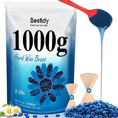 Bestidy Hard Wax Beads for Hair Removal - 1000g Waxing Beans for All Body and Bikini Areas (Blue) - Image 1