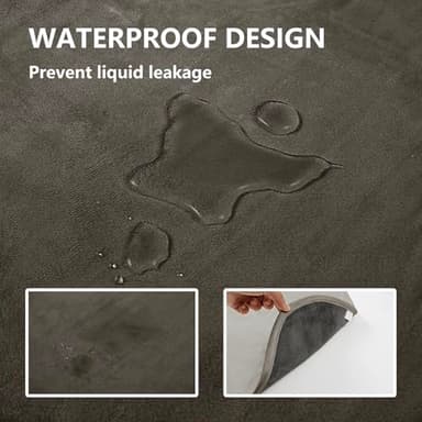 Tuffeel Waterproof Blanket for Bed Protection, Washable Dog Blankets for Couch, Soft Reversible Pet Throw Furniture Protector Cover for Sofa-82"x108",Light Brown+Dark Brown - Image 2