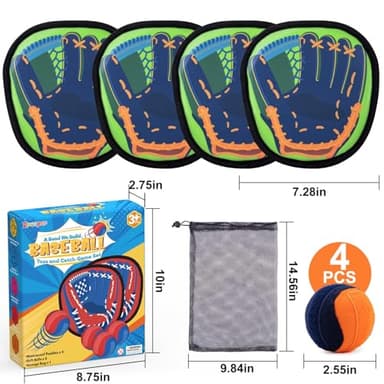 Qrooper Toss and Catch Ball Game Kids Toys for 3 4 5 6 7 8 Year Old Boys Girls Birthday Gift, Outdoor Games Camping Yard Play Outside Beach Pool Toys for Kids Ages 4-8 8-12 Toddler Baseball Glove - Image 9