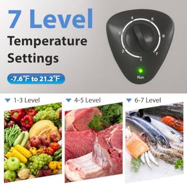 3.5 Cu.Ft Small Chest Freezer, Mini Deep Freezer with Removable Basket, Adjustable Temperature, Free Standing Top Open Door Energy Efficient Compact Freezer for Apartment, Home, Office, Garager，Gray - Image 4