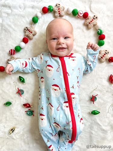 Mud Pie Children's Blue Santa Glow Baby Sleeper; 3-6M - Image 3